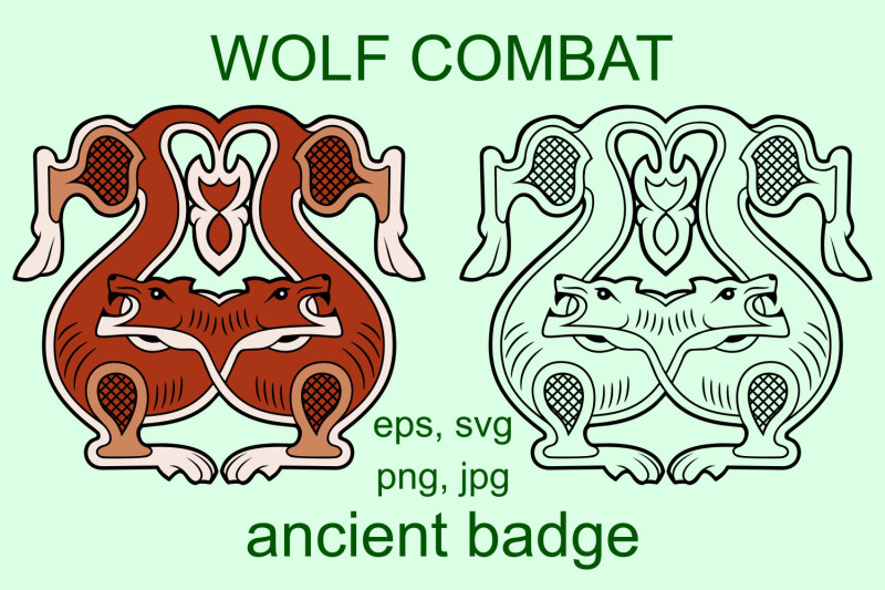 wolf-combat-ancient-badge-svg