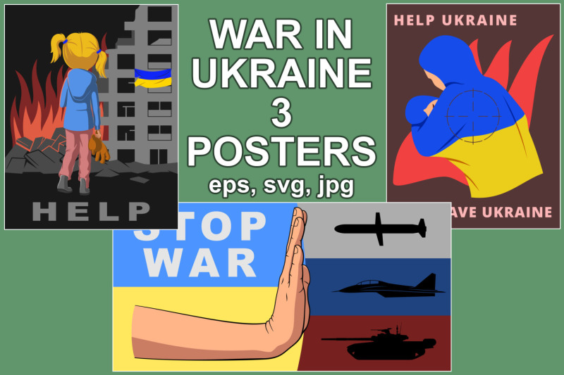 save-help-ukraine-stop-war-posters