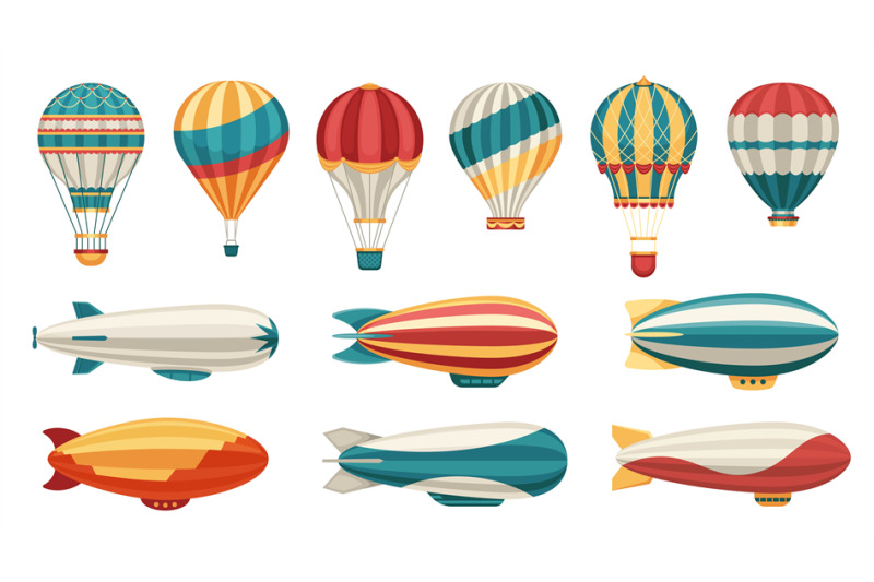 cartoon-airship-dirigible-hot-air-balloon-transport-with-cabin-and-ba