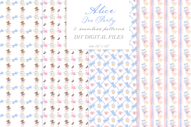 alice-in-wonderland-tea-party-watercolor-clipart-diy-png