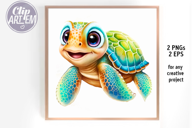 baby-boy-and-girl-ocean-turtle-clip-art-vector-2-png-2-eps-images