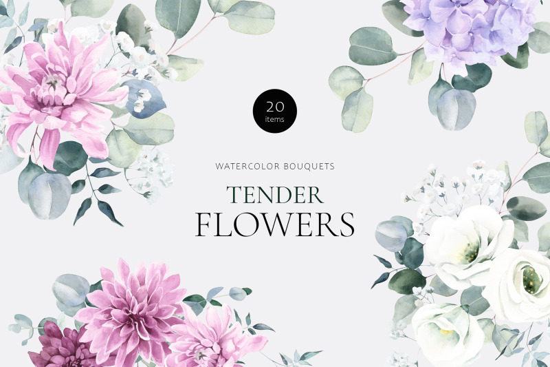 tender-flowers-watercolor-bouquets