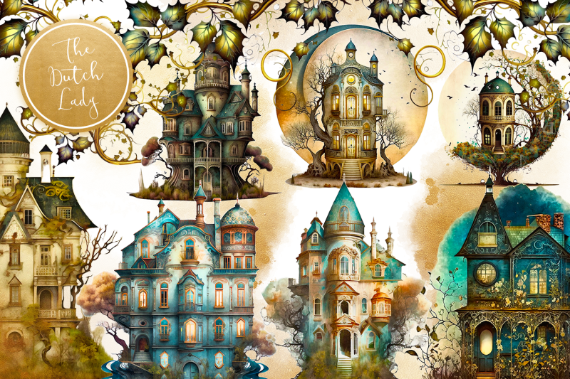 whimsical-victorian-houses-clipart