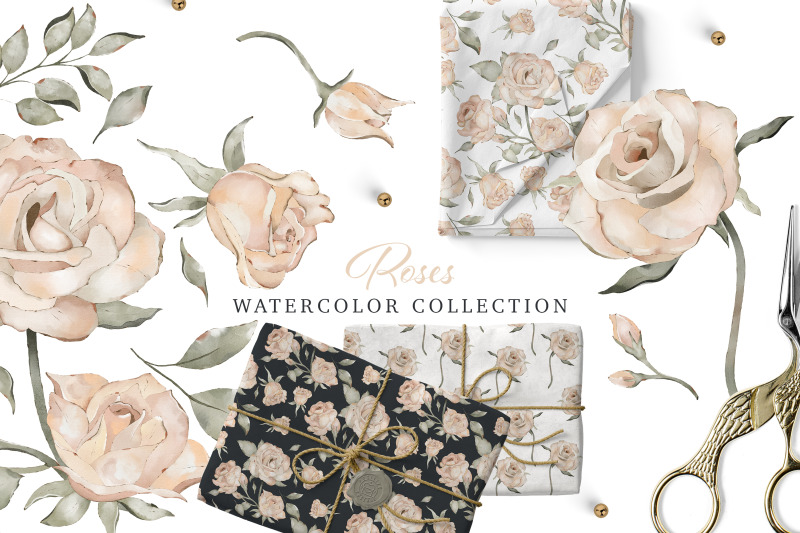 watercolor-roses-clipart-collection