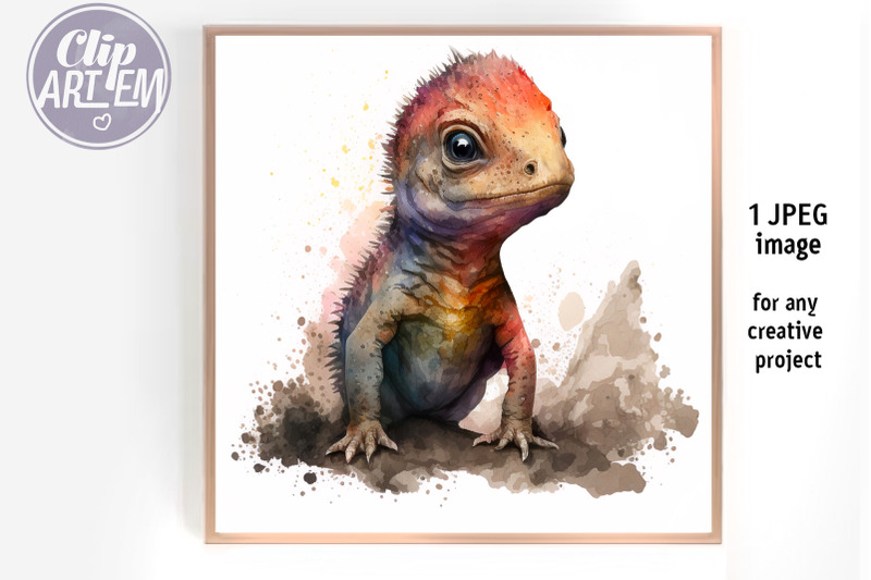 lizard-gecko-painting-digital-print-wall-art-watercolor-jpeg-image