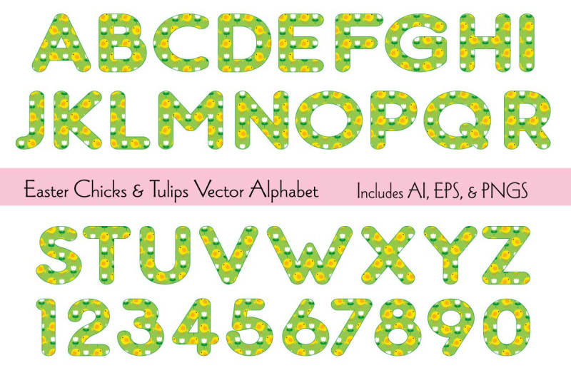easter-chicks-and-flower-pattern-vector-alphabet
