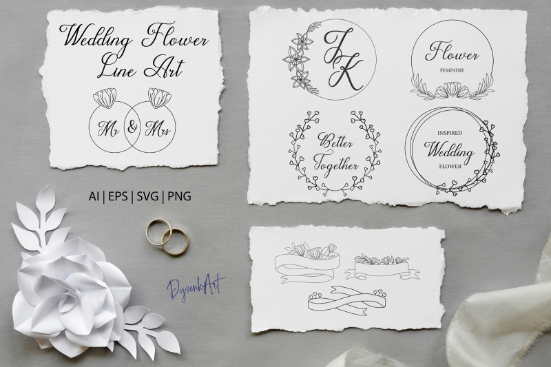 wedding-flower-line-art-package-banners-florals-wreaths