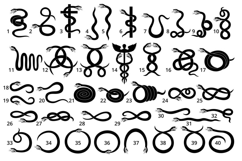 snake-silhouettes-svg-collection