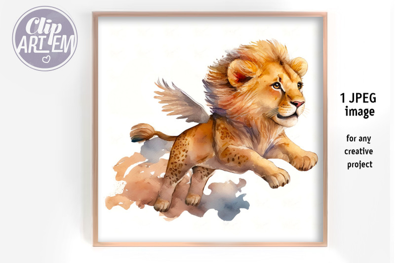 flying-lion-wings-painting-image-watercolor-jpeg-kids-decor-file