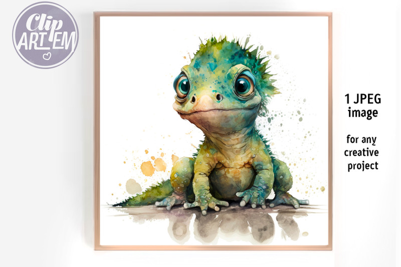 green-gecko-lizard-digital-jpeg-image-print-watercolor-wall-decor