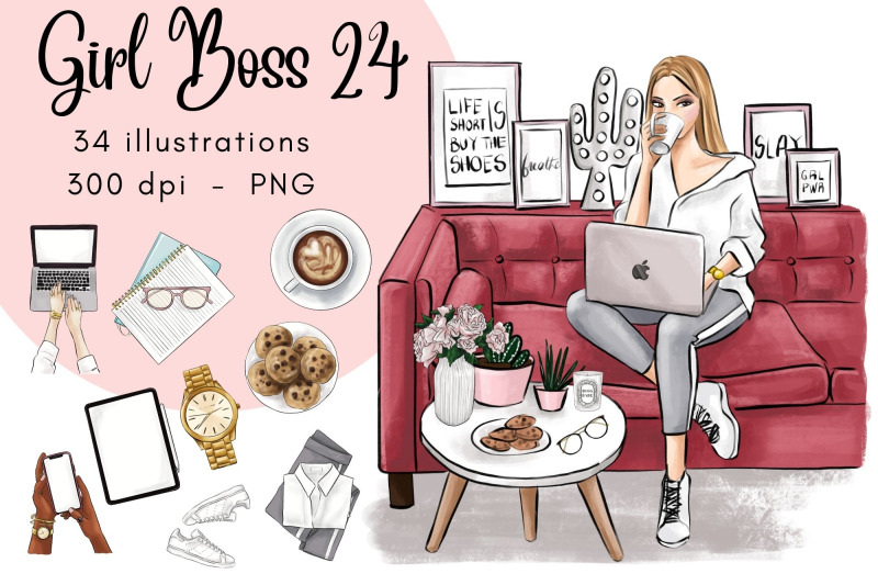 girl-boss-24-fashion-clipart-set