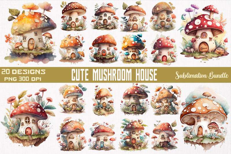 cute-mushroom-house-watercolor-bundle