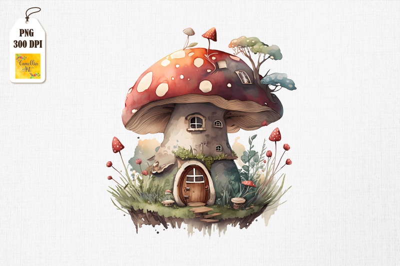 cute-mushroom-house-watercolor-9