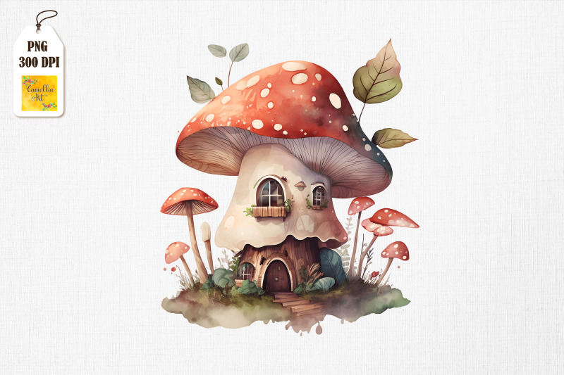 cute-mushroom-house-watercolor-11