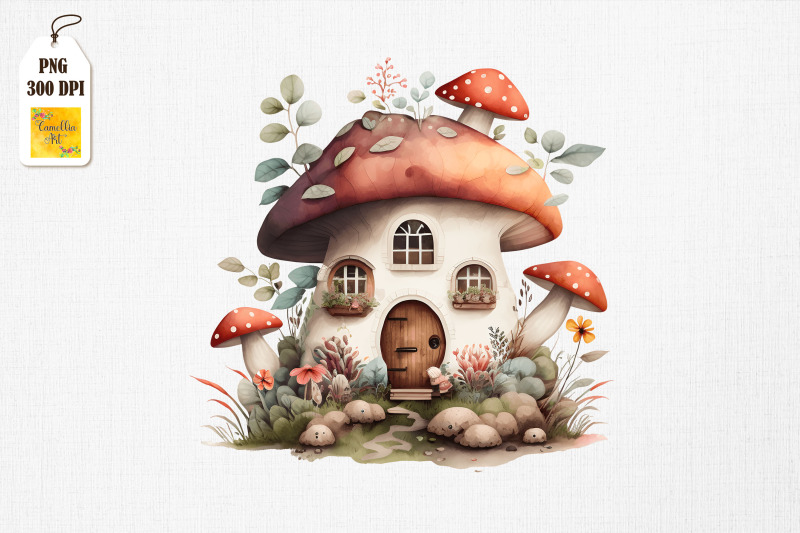 cute-mushroom-house-watercolor-18