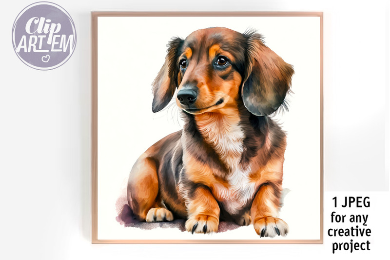 dachshund-dog-home-decor-digital-print-jpeg-watercolor-image