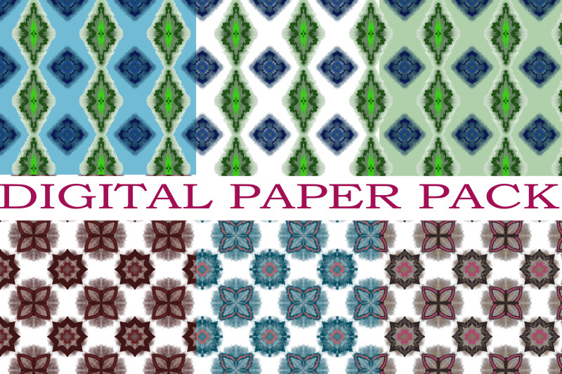 seamless-trendy-color-traditional-ikat-pattern-design-bundle