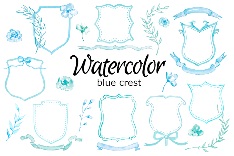 watercolor-blue-crest-wedding-clipart