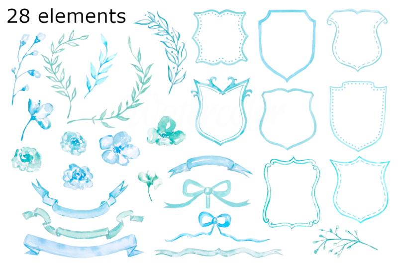 watercolor-blue-crest-wedding-clipart