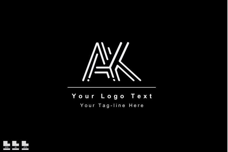 initial-ak-ka-design-icon-template