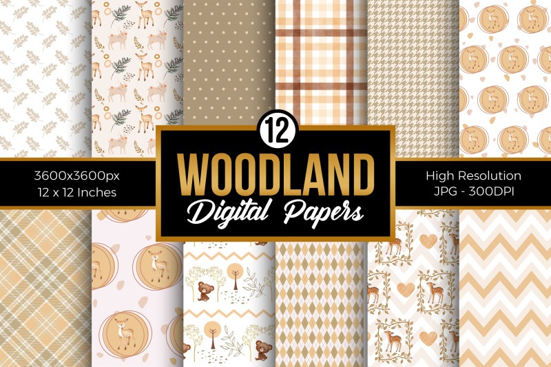 woodland-animals-digital-papers