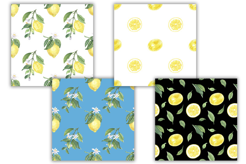 watercolor-pattern-lemon-digital-paper