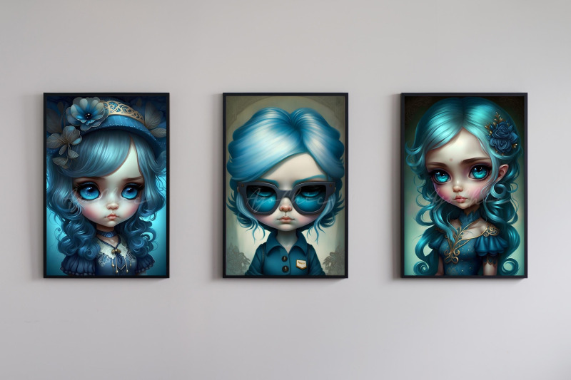 cute-blue-doll-girls-wall-art