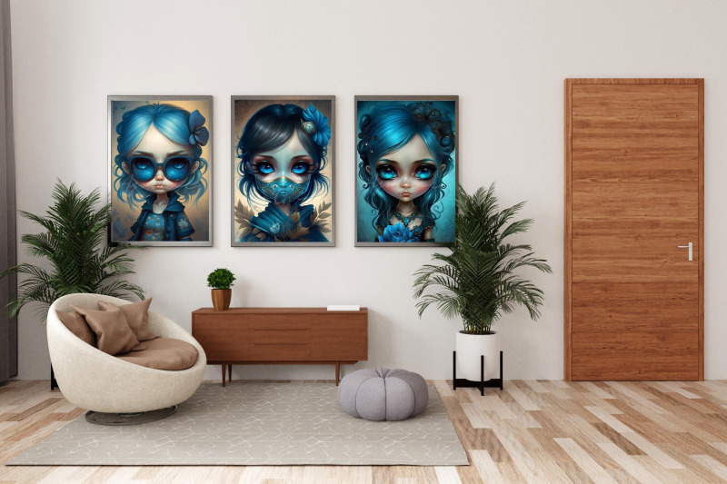 cute-blue-doll-girls-wall-art