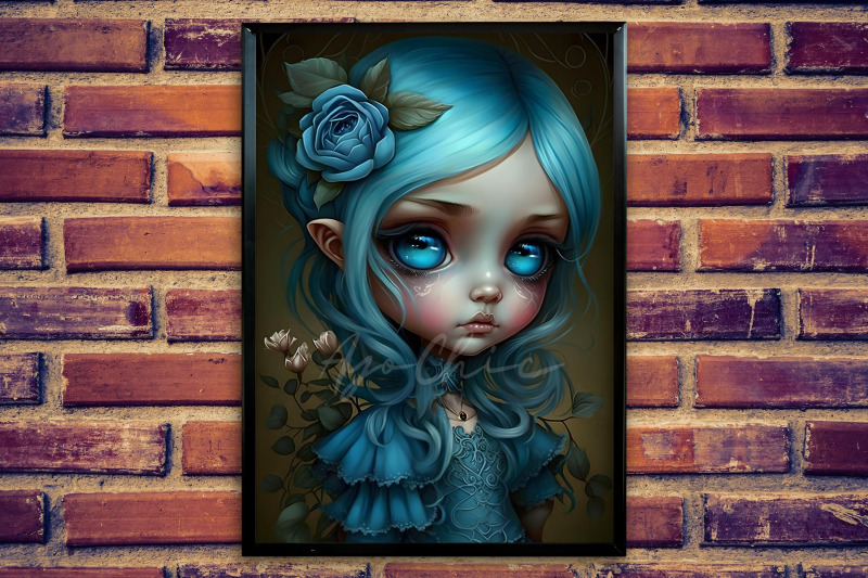 cute-blue-doll-girls-wall-art