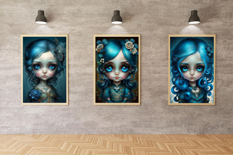 cute-blue-doll-girls-wall-art