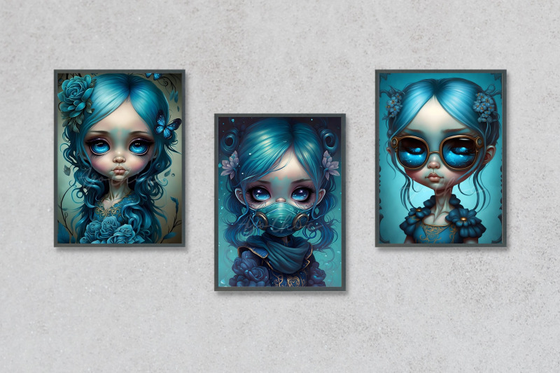 cute-blue-doll-girls-wall-art