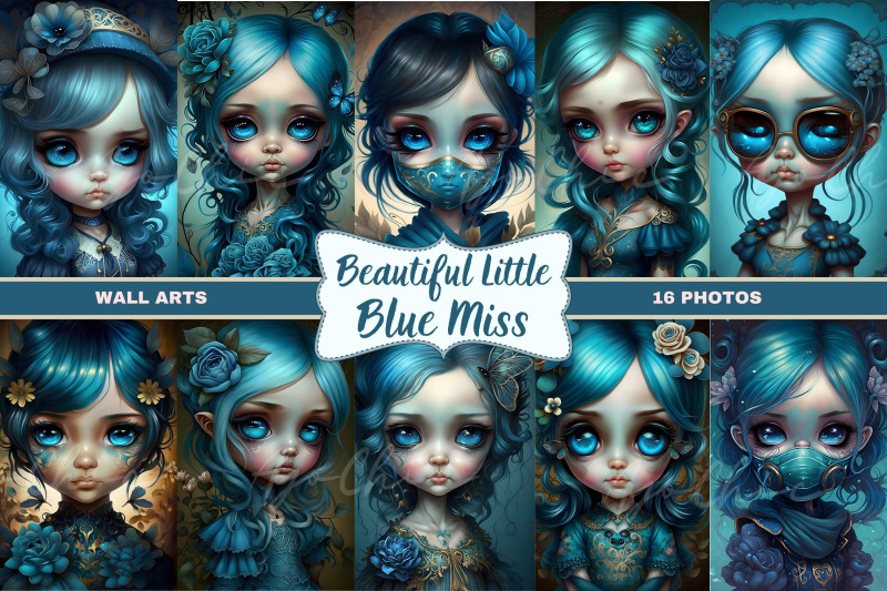 cute-blue-doll-girls-wall-art