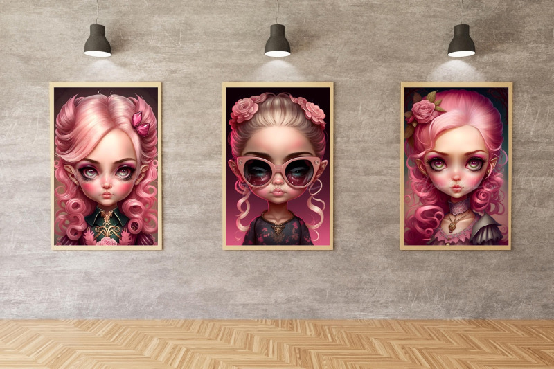 cute-pink-doll-girls-wall-art