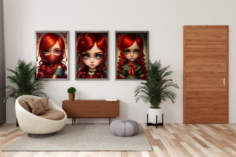 cute-red-doll-girls-wall-art