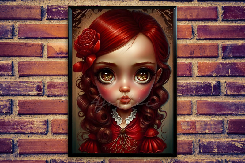 cute-red-doll-girls-wall-art