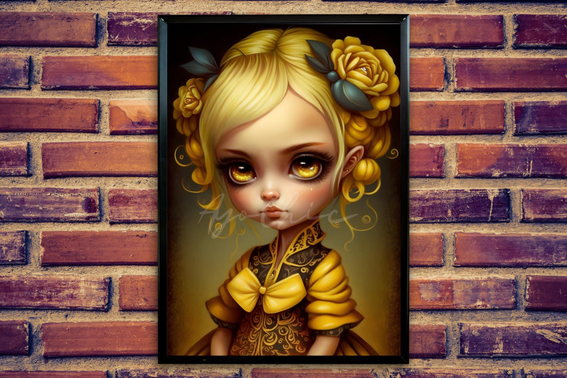 cute-yellow-doll-girls-wall-art