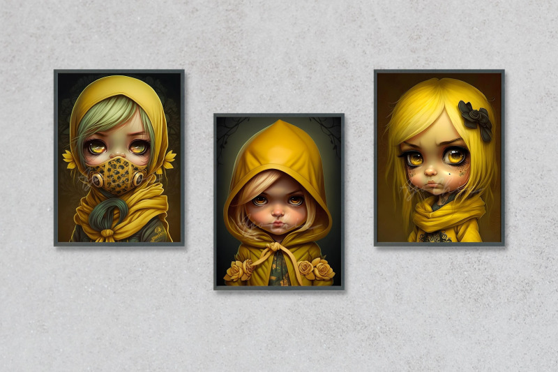 cute-yellow-doll-girls-wall-art