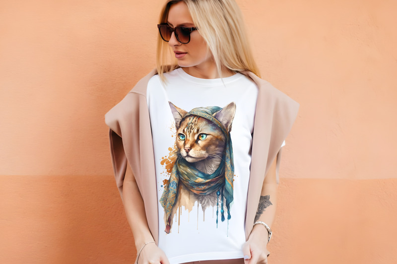 watercolor-boho-cats-clipart-sublimation