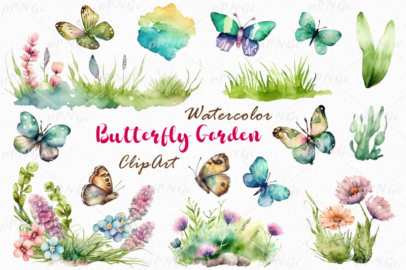 watercolor-butterfly-garden-clipart