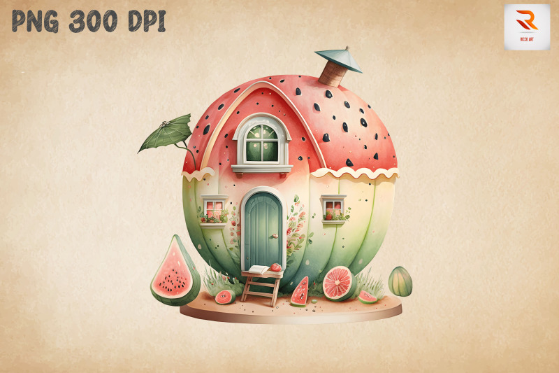 cute-watermelon-house-watercolor-2