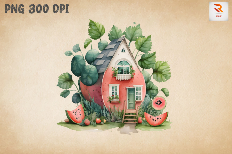 cute-watermelon-house-watercolor-9