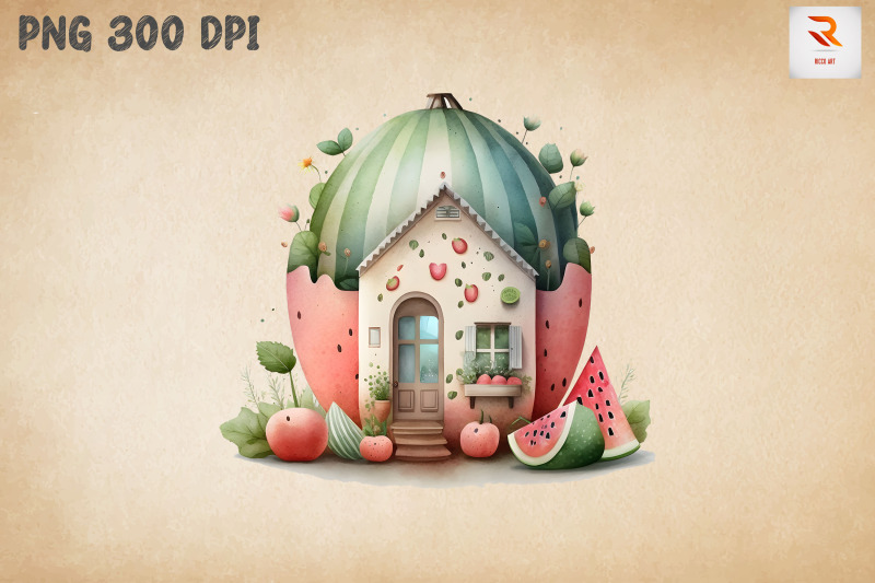 cute-watermelon-house-watercolor-12