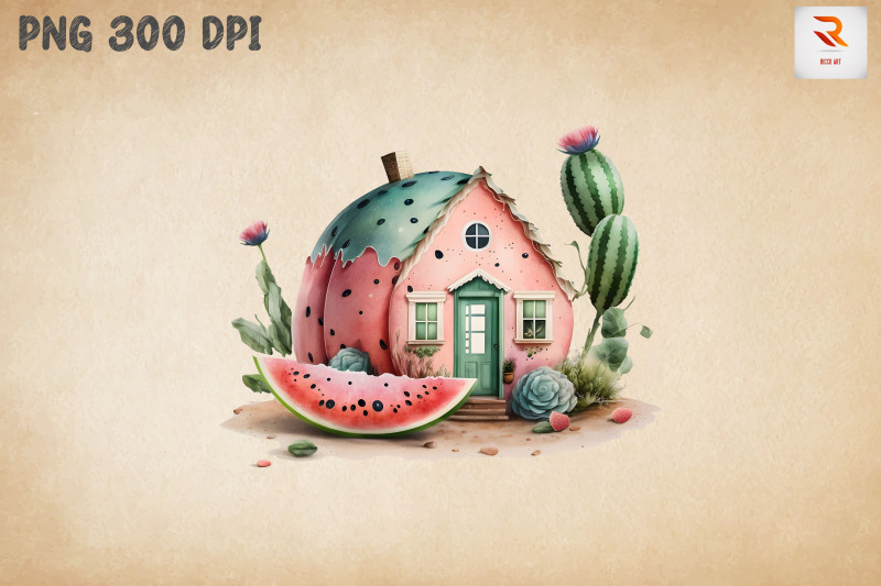 cute-watermelon-house-watercolor-14