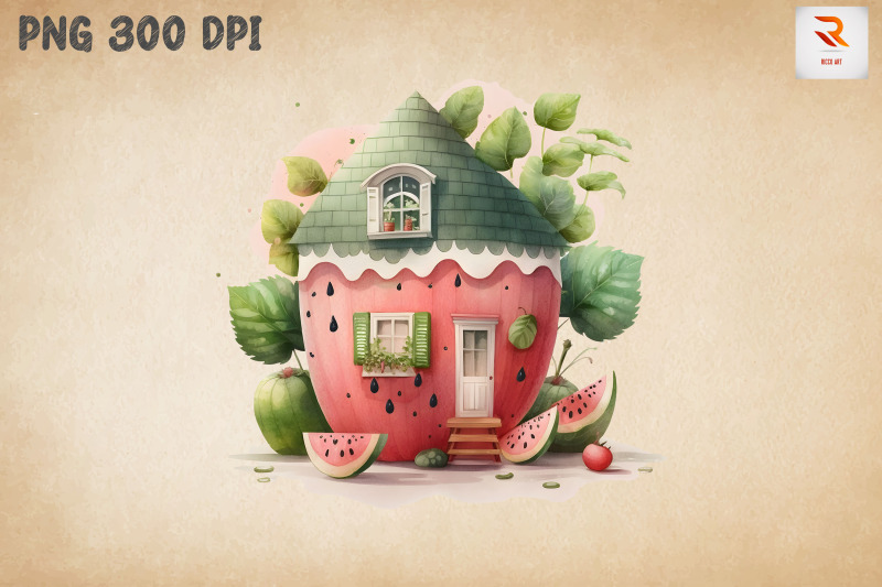 cute-watermelon-house-watercolor-15