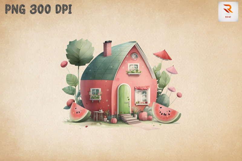 cute-watermelon-house-watercolor-16