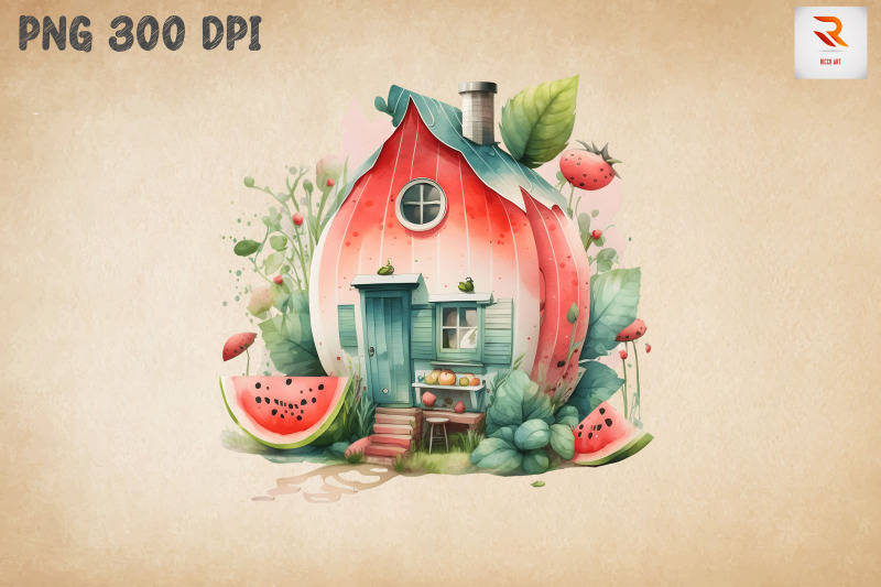 cute-watermelon-house-watercolor-17