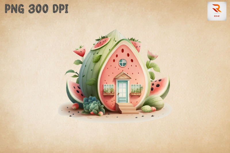 cute-watermelon-house-watercolor-19