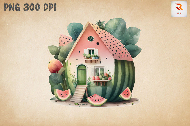 cute-watermelon-house-watercolor-20