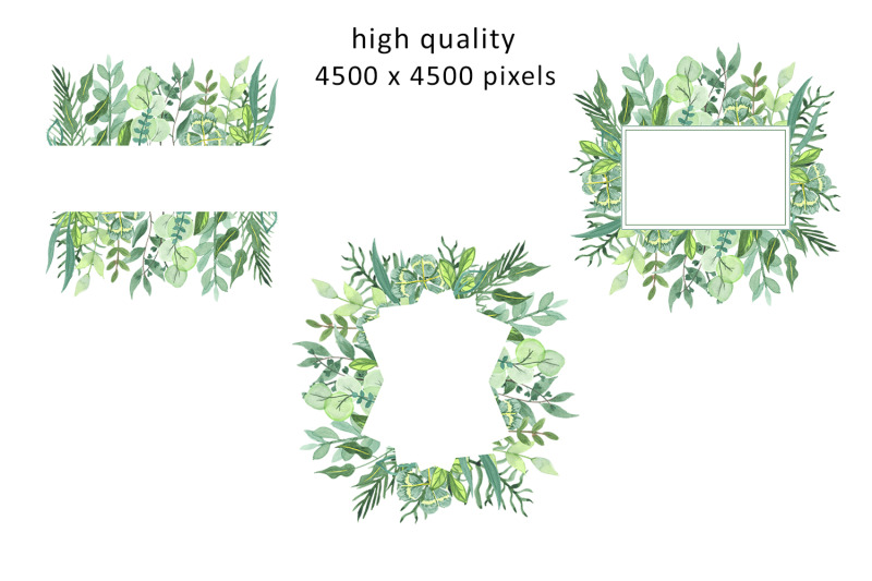 watercolor-frame-clipart-green-grass-png