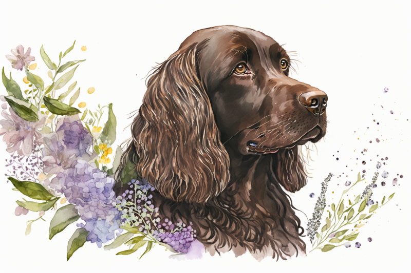 spring-watercolor-chocolate-cocker-spaniel-bundle